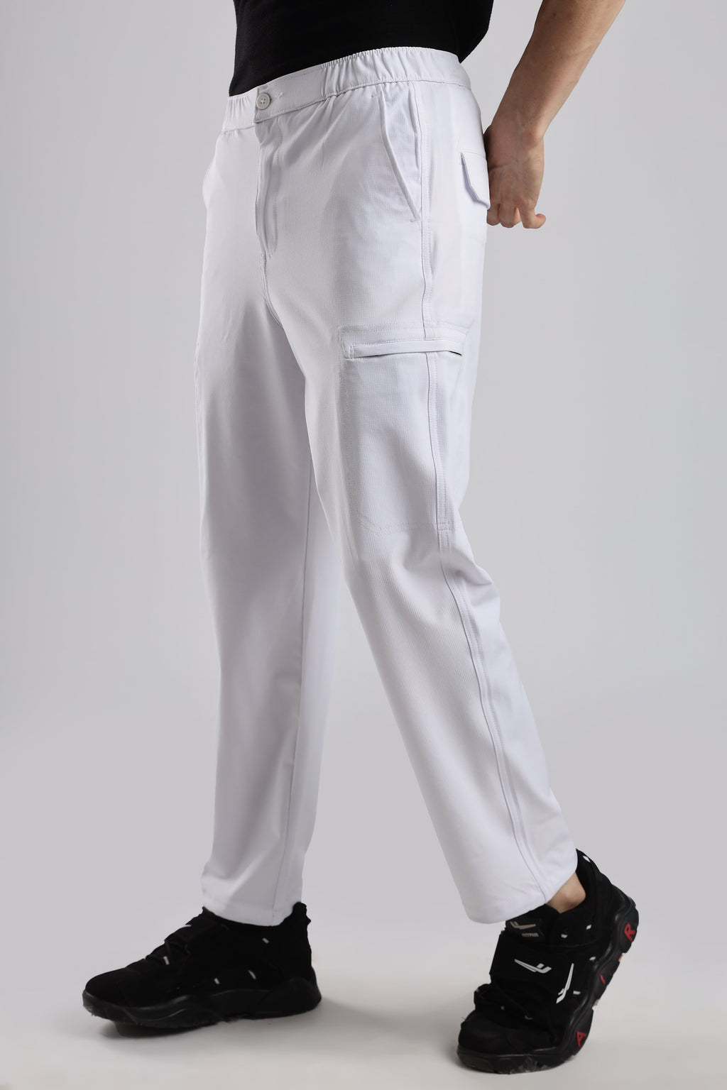 Men Structured Adventure Cargo-White