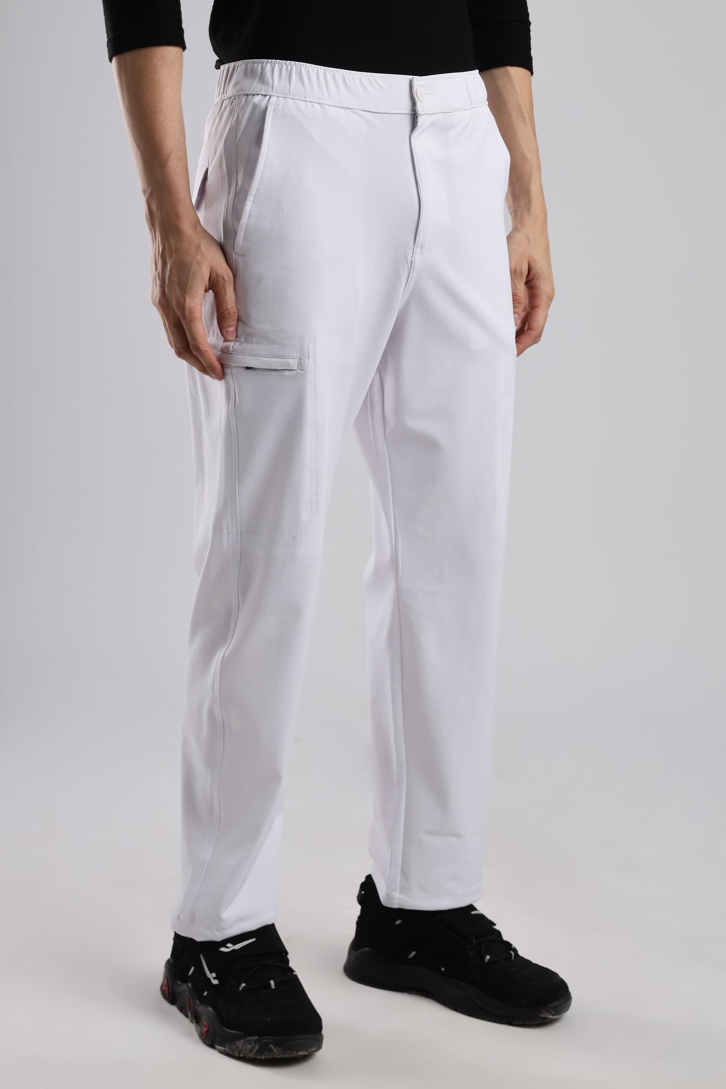 Men Structured Adventure Cargo-White