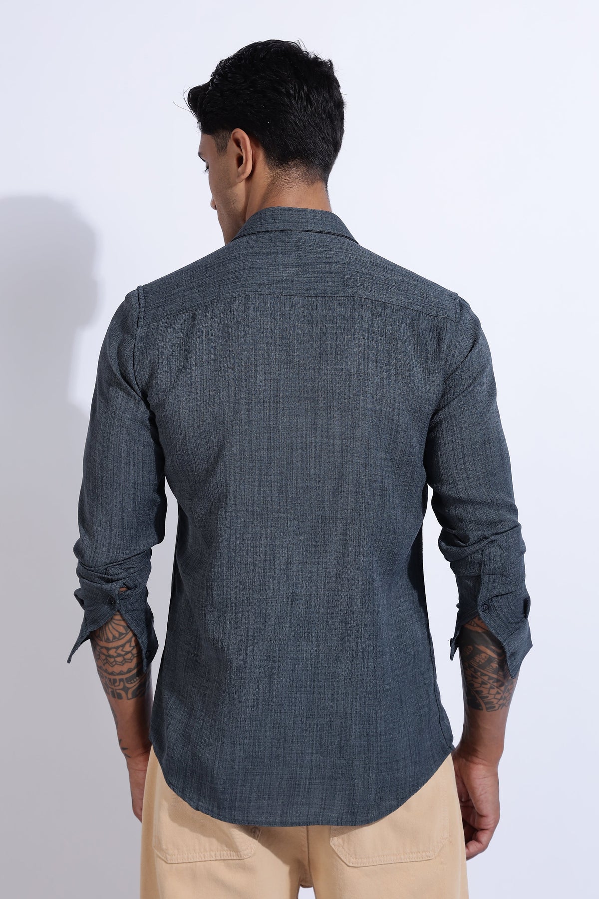 Men Air Like Linen Vintage Shirt-Grey