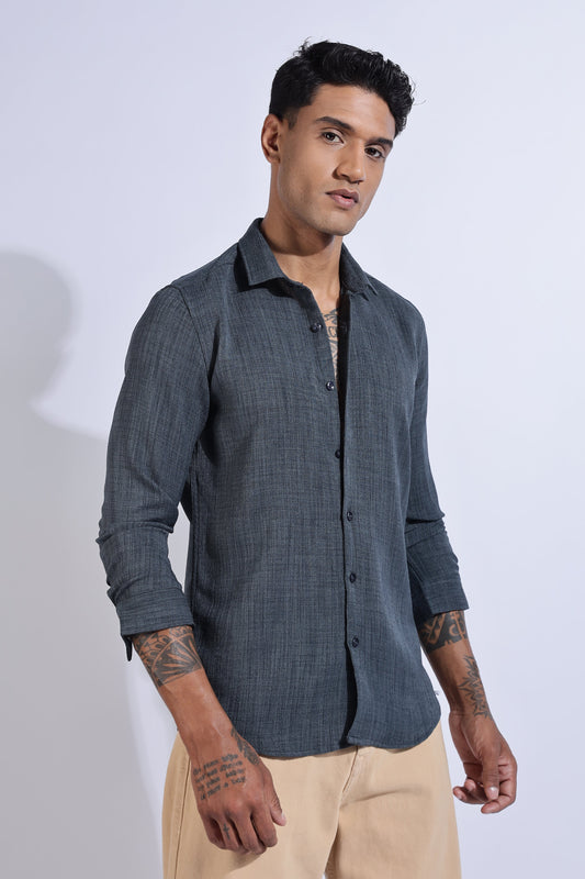 Men Air Like Linen Vintage Shirt-Grey