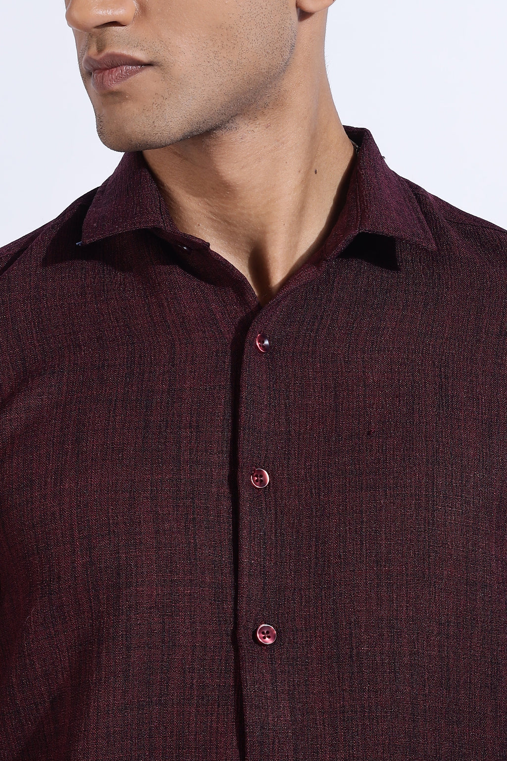 Men Air Like Linen Vintage Shirt-Maroon