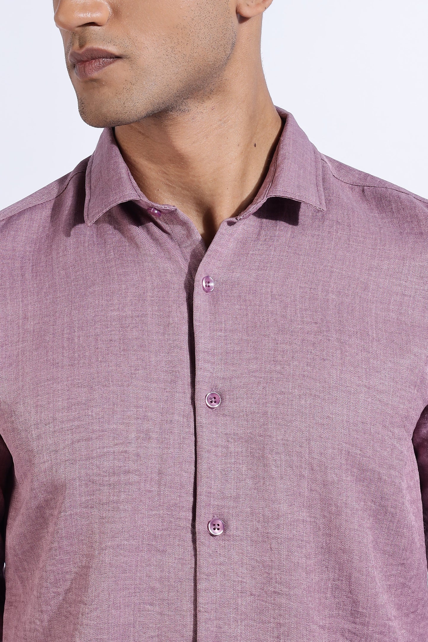 Men Air Linen Like Shirt-Wine