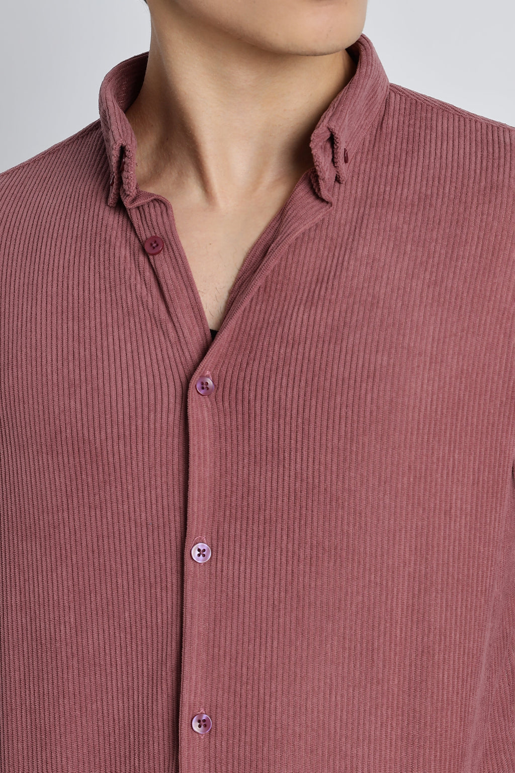 Men Corduroy Shirts-Pink