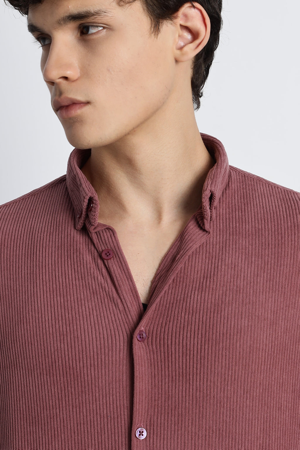 Men Corduroy Shirts-Pink