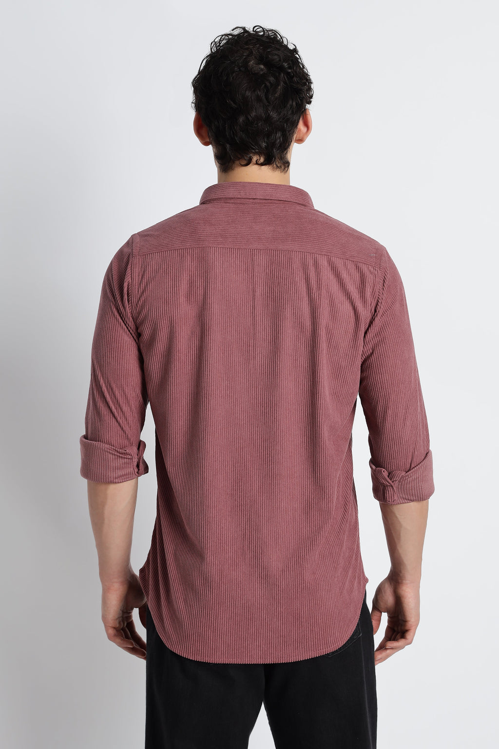 Men Corduroy Shirts-Pink