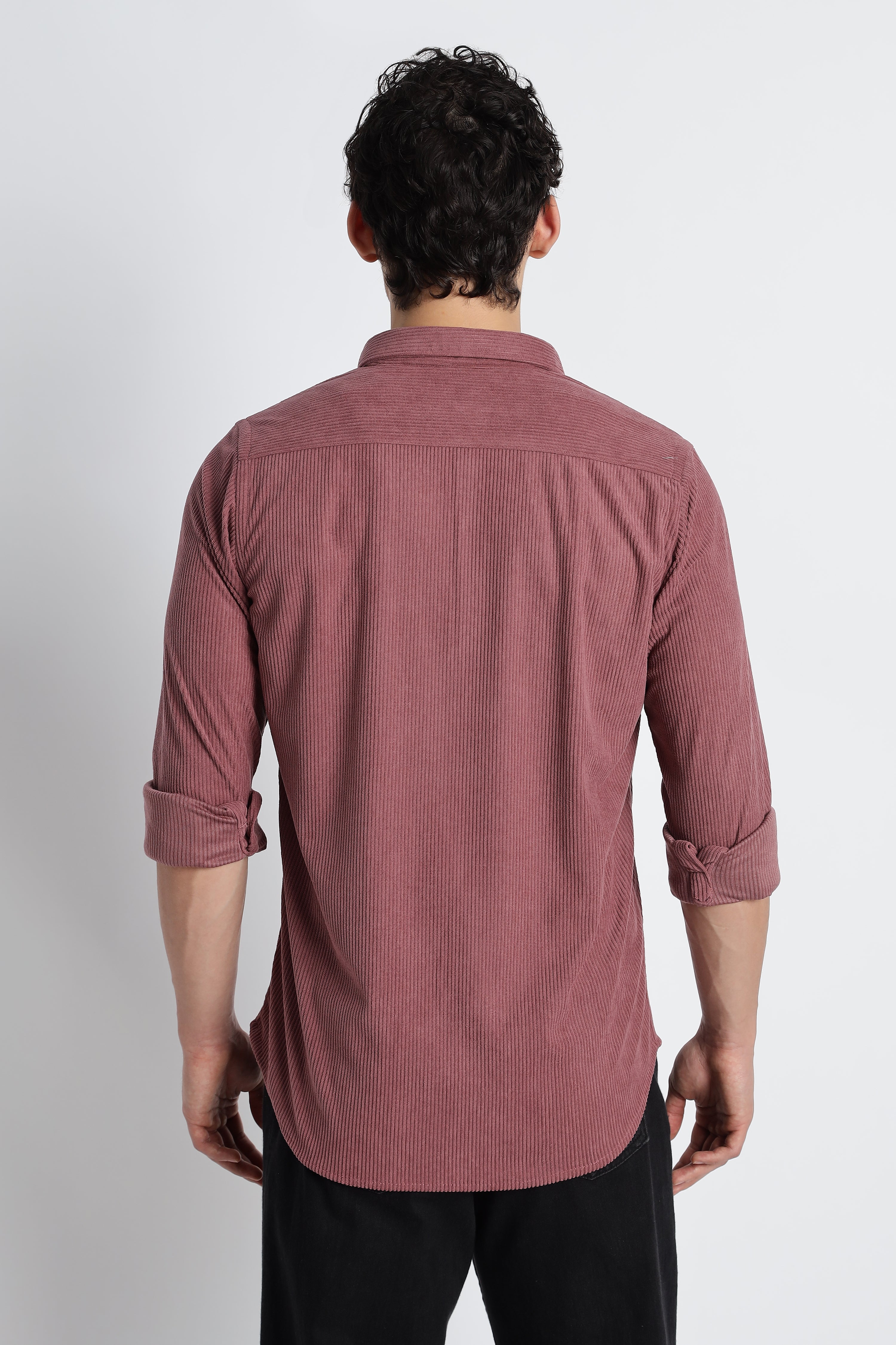 Men Corduroy Shirts-Pink