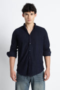 Men Corduroy Shirts-Navy