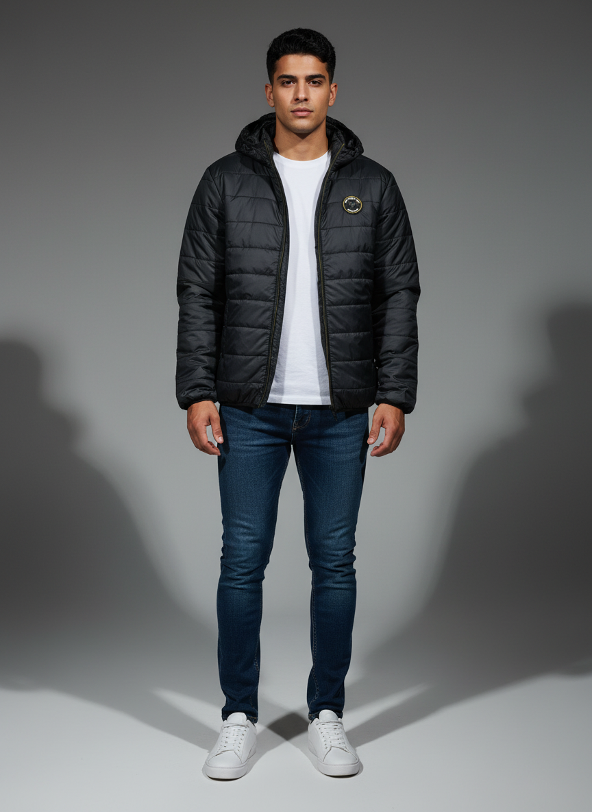 Men's Grey Polyester Jacket – Lightweight Streetwear Outerwear | The Modvue