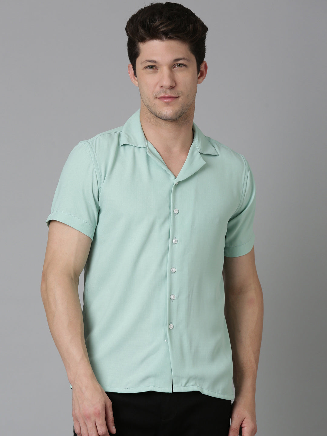 Men Hippie Oversized Shirt-Mint