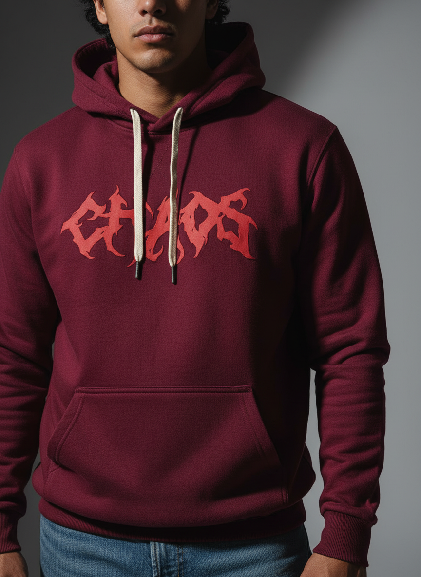 Maroon Hoodie Bio Wash Fleece