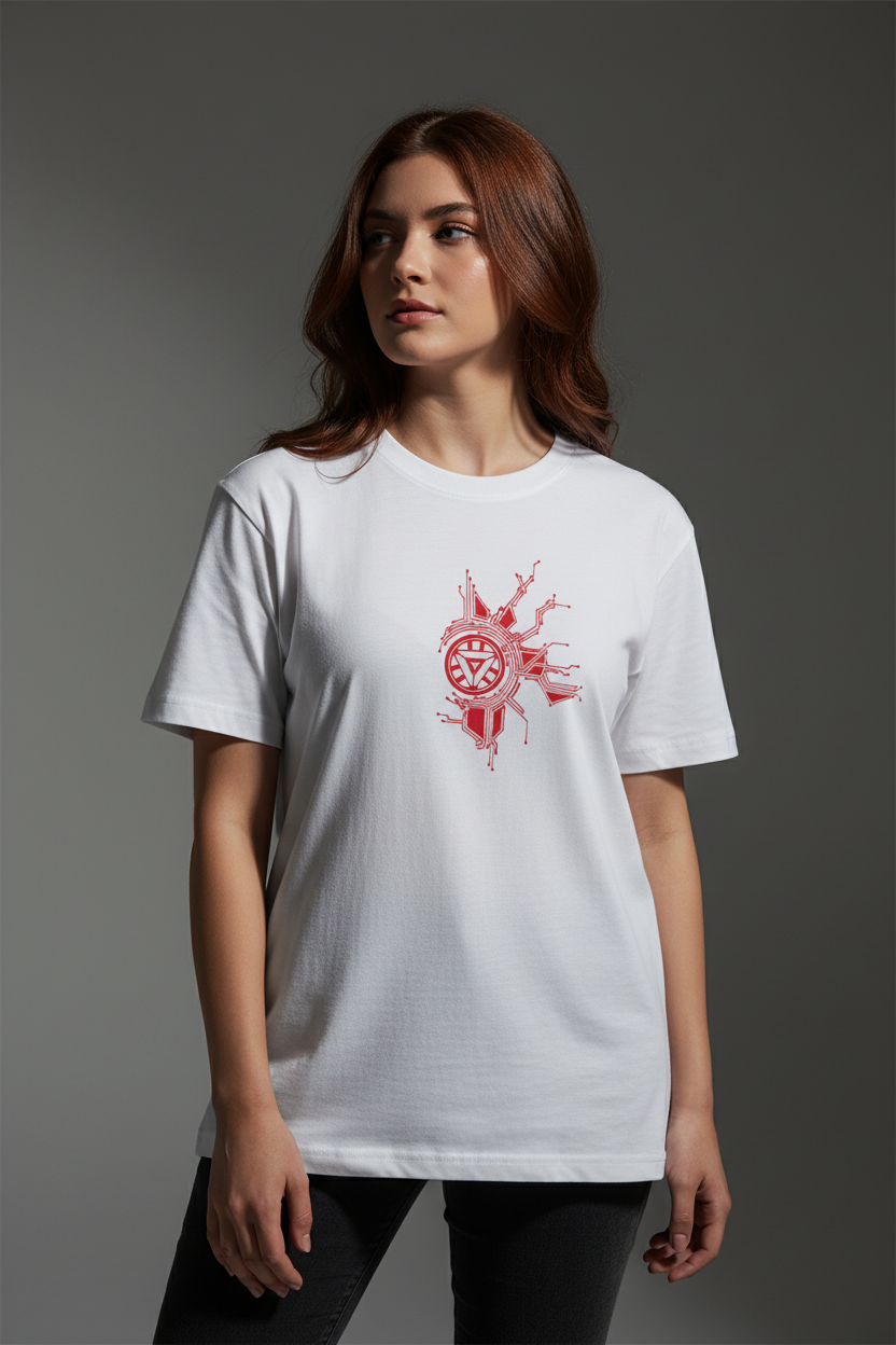 Women White Oversized T-Shirt - 100% Cotton Bio Wash Terry