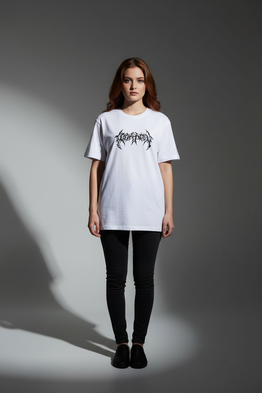 Women White Oversized T-Shirt - 100% Cotton Bio Wash Terry