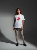 Women White Oversized T-Shirt -  100% Cotton Bio Wash Terry
