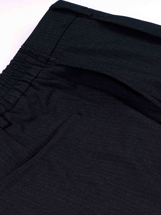 Soft Miracle Black Striped Relaxed Pants