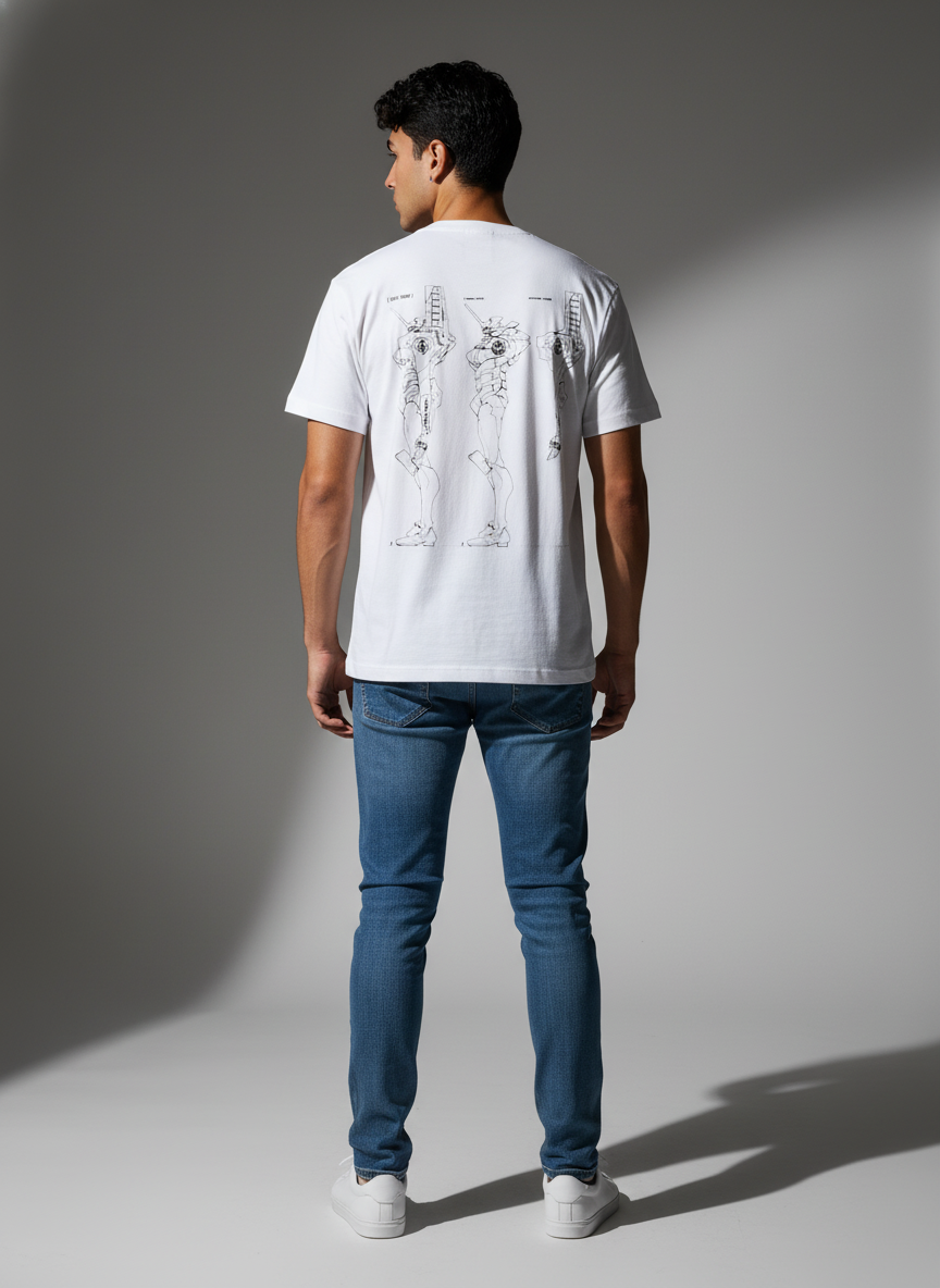 Premium Bio-Wash Cotton Round Neck T-Shirt - White