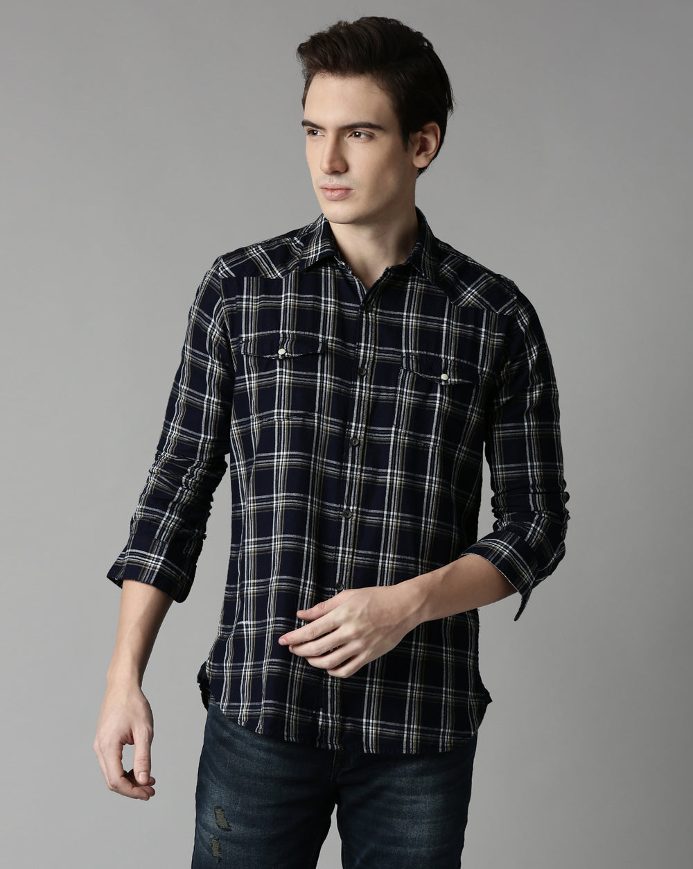 Swing Indigo Checkered Shirt