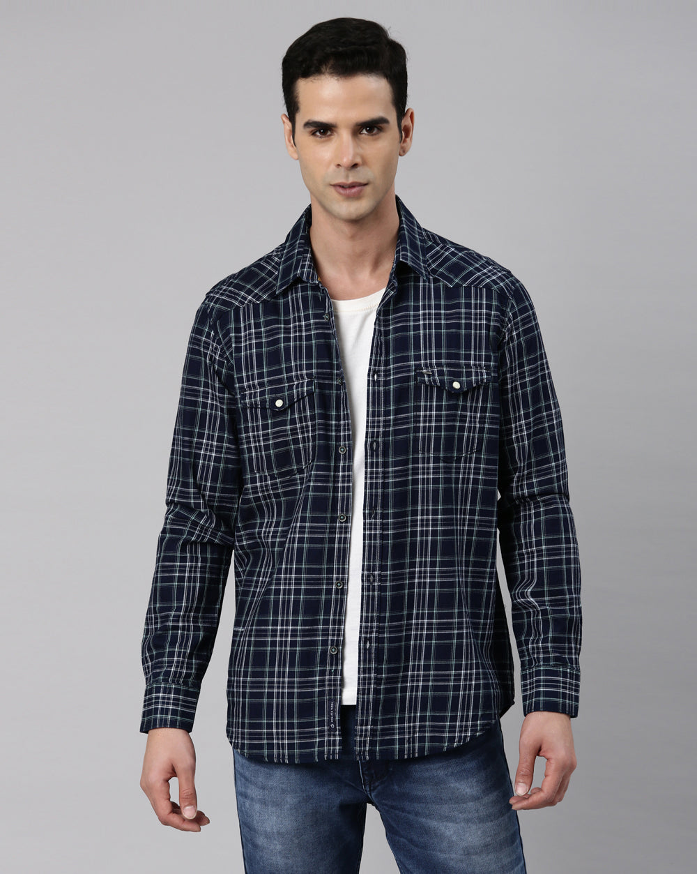 Swing Blue Checkered Shirt