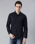 Swing Indigo Green Checkered Shirt