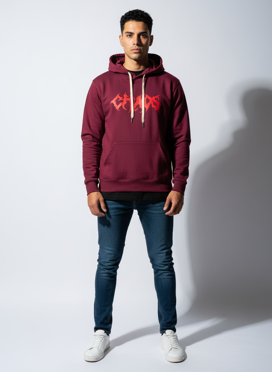 Maroon Hoodie Bio Wash Fleece