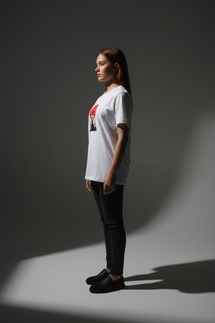 White Oversized T-Shirt - Women 100% Cotton Bio Wash Terry