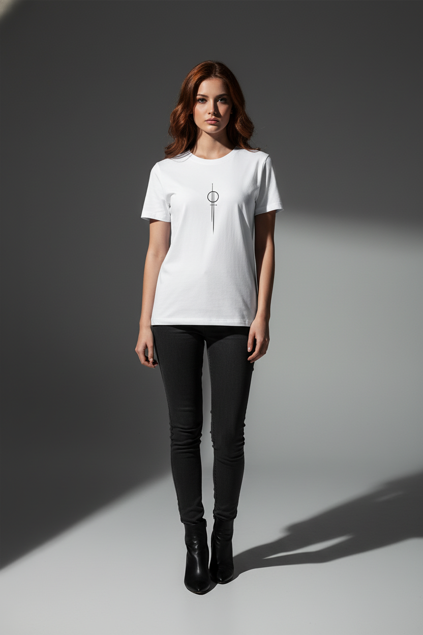 Women White Oversized T-Shirt - 100% Cotton Bio Wash Terry