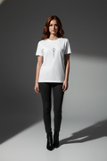 Women White Oversized T-Shirt - 100% Cotton Bio Wash Terry