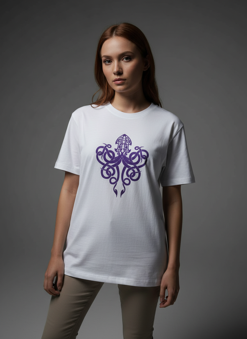 Women White Oversized T-Shirt - 100% Cotton Bio Wash Terry