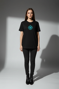 Women Black Round Neck T-Shirt - 100% Cotton Bio Wash
