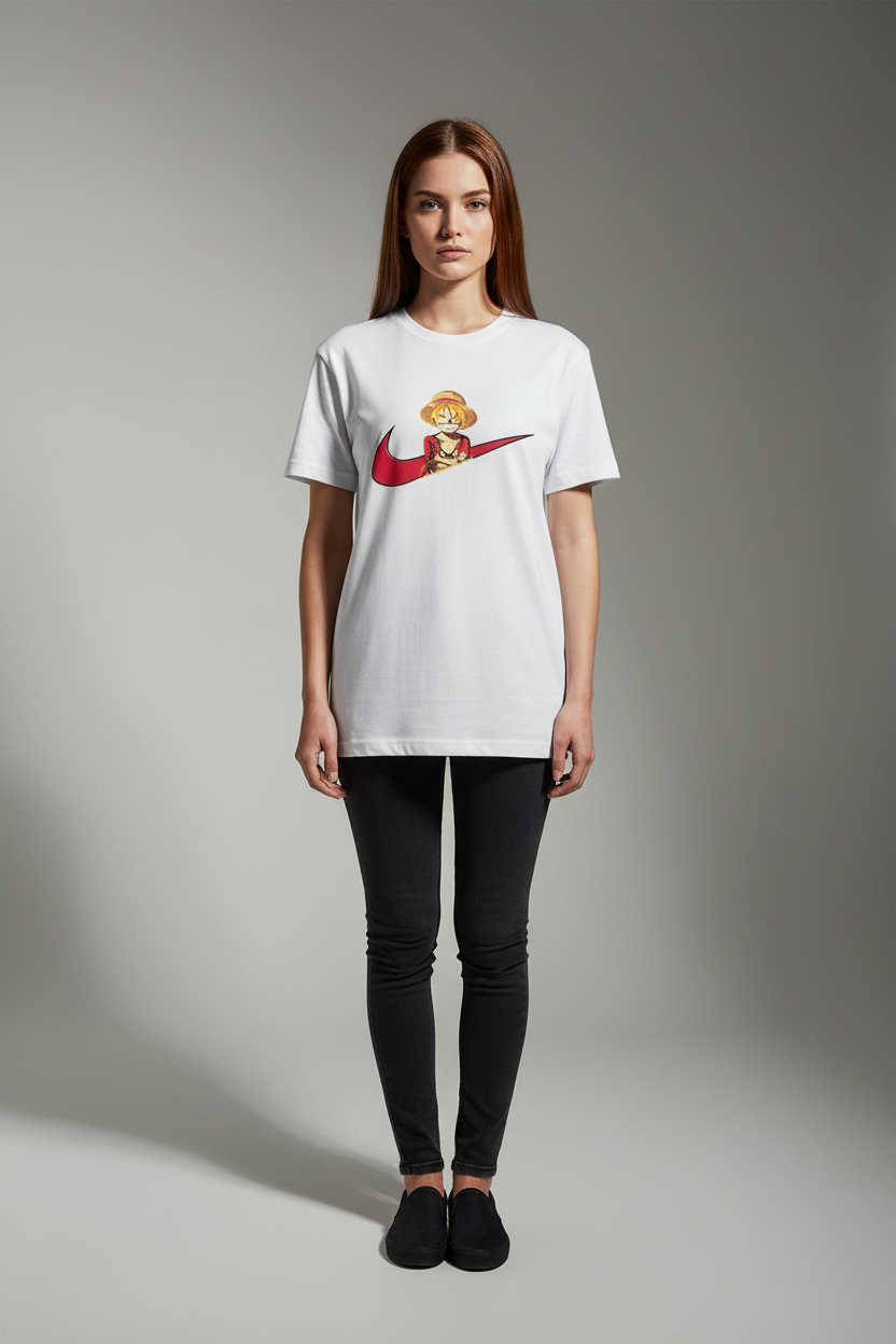 Women White Round Neck T-Shirt -  100% Cotton Bio Wash