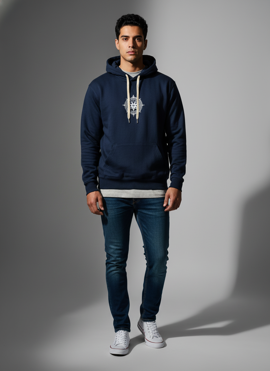 Navy Blue Hoodie Bio Wash Fleece