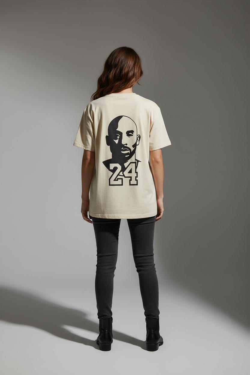 Cream Oversized T-Shirt - Women 100% Cotton Bio Wash Terry