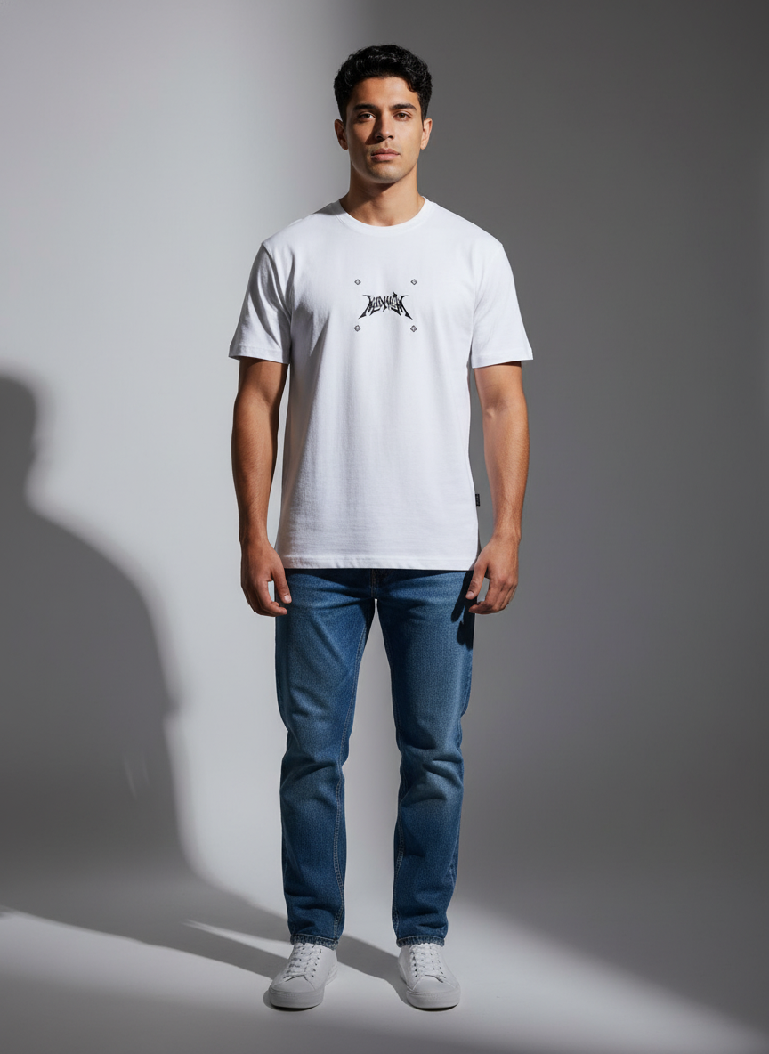 Premium Bio-Wash Cotton Round Neck T-Shirt - White