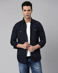Swing Indigo Navy Checkered Shirt