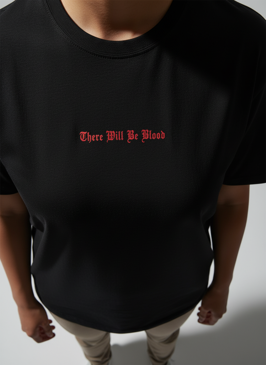 Women  Black Oversized T-Shirt - 100% Cotton Bio Wash Terry