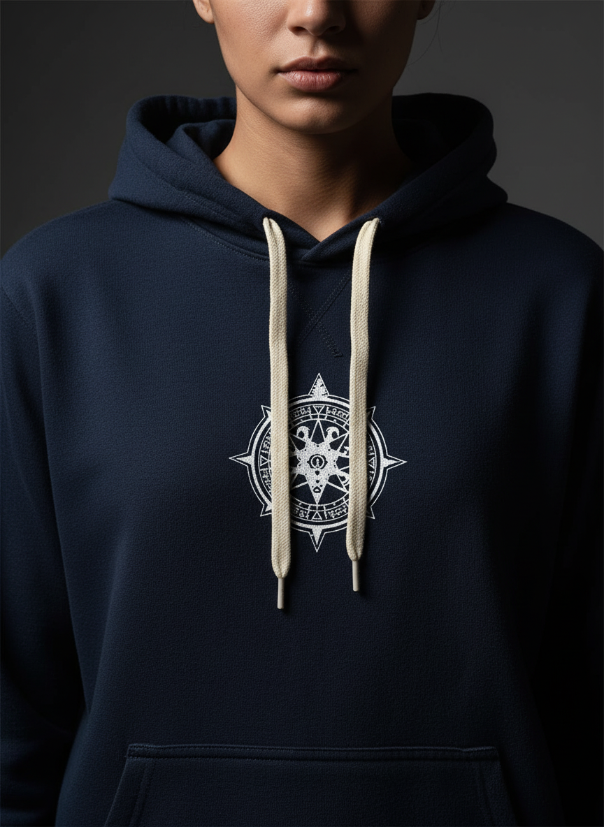 Navy Blue Women's Hoodie - 100% Cotton Bio Wash Fleece