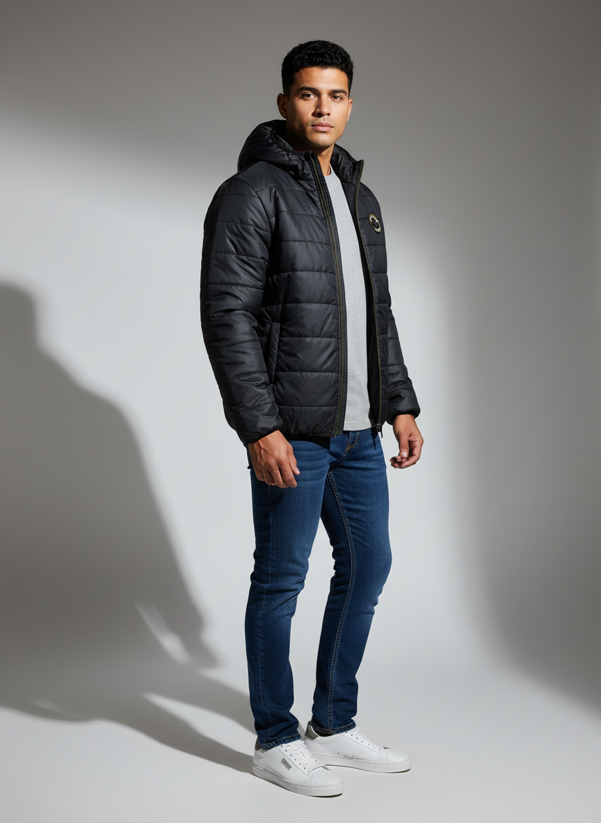 Men's Grey Polyester Jacket – Lightweight Streetwear Outerwear | The Modvue