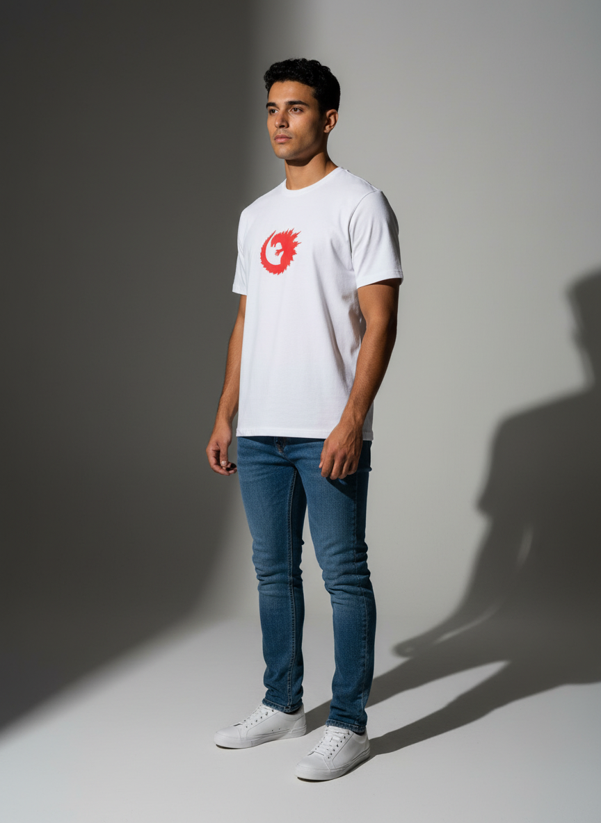 Oversize White T-Shirt - Premium Bio Wash Terry