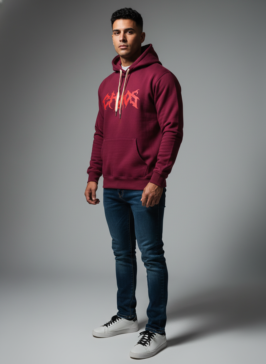Maroon Hoodie Bio Wash Fleece