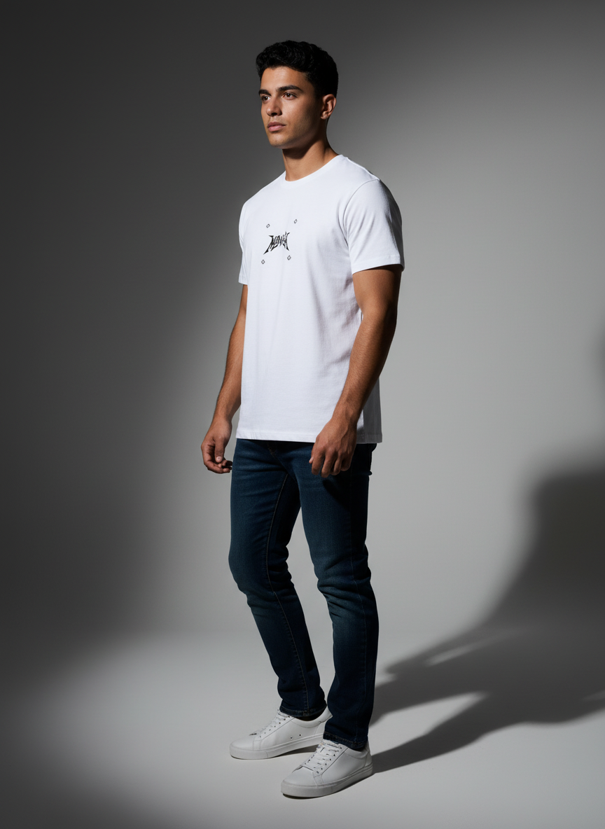 Premium Bio-Wash Cotton Round Neck T-Shirt - White
