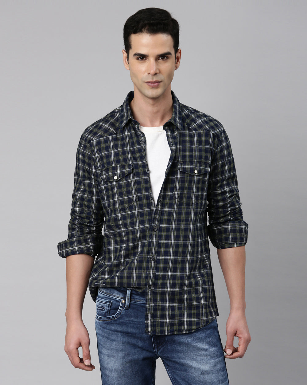Swing Olive Plaid Shirt