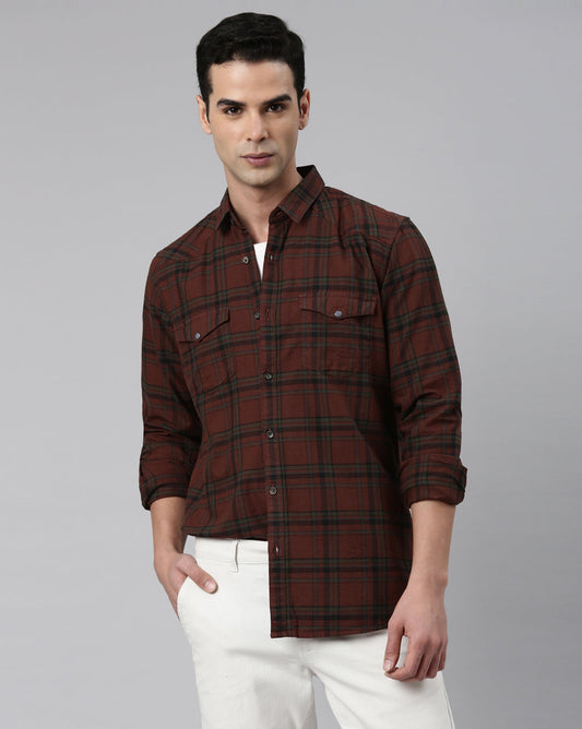 Swing Maroon Plaid Shirt