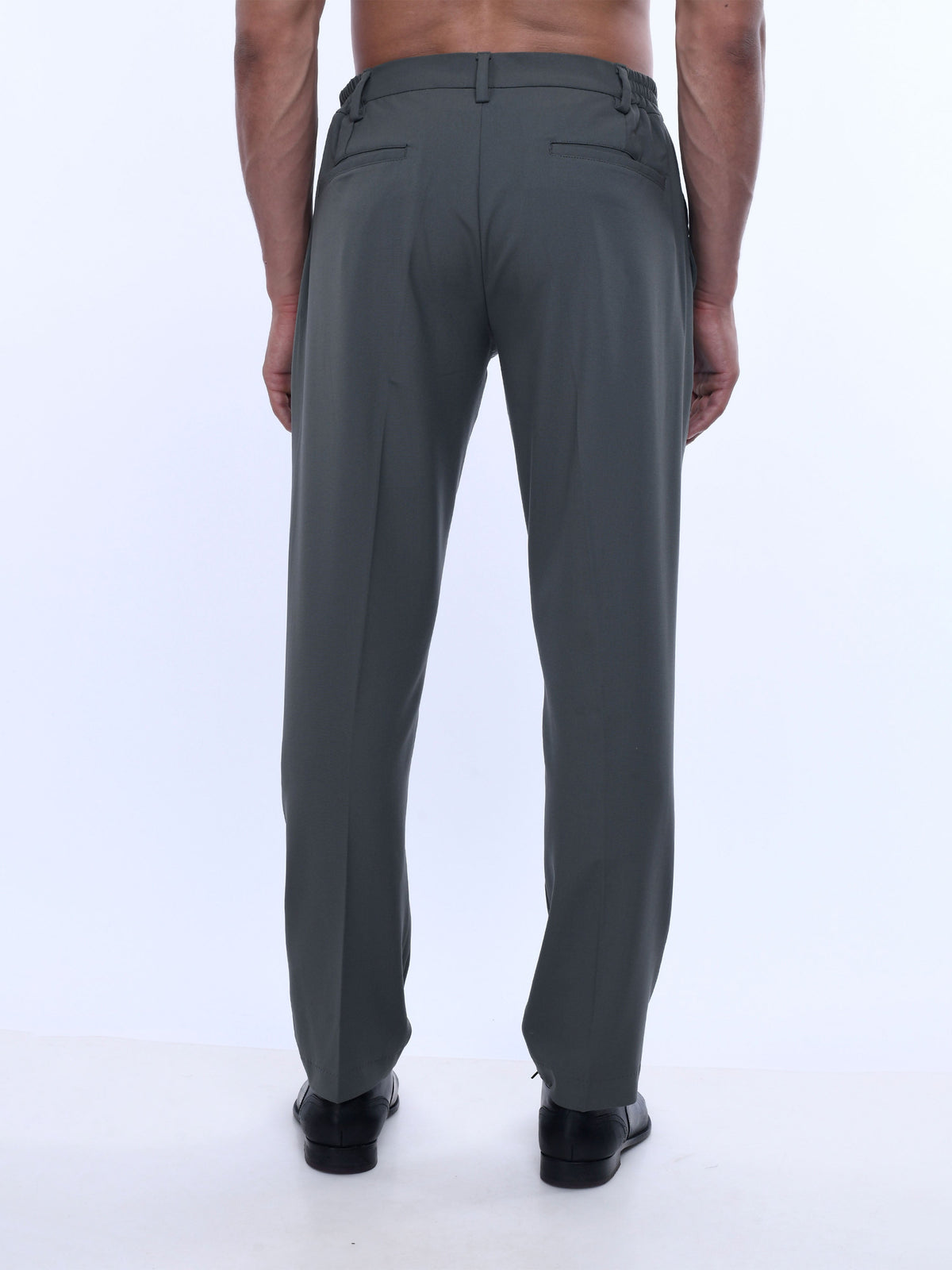 Soft Handle Tailored Dark Grey Trousers