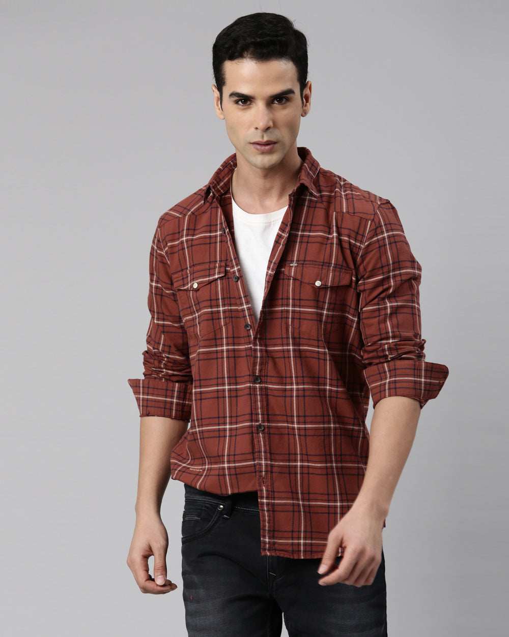 Swing Rust Checkered Shirt