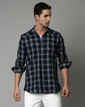 Swing Dark Blue Checkered Shirt