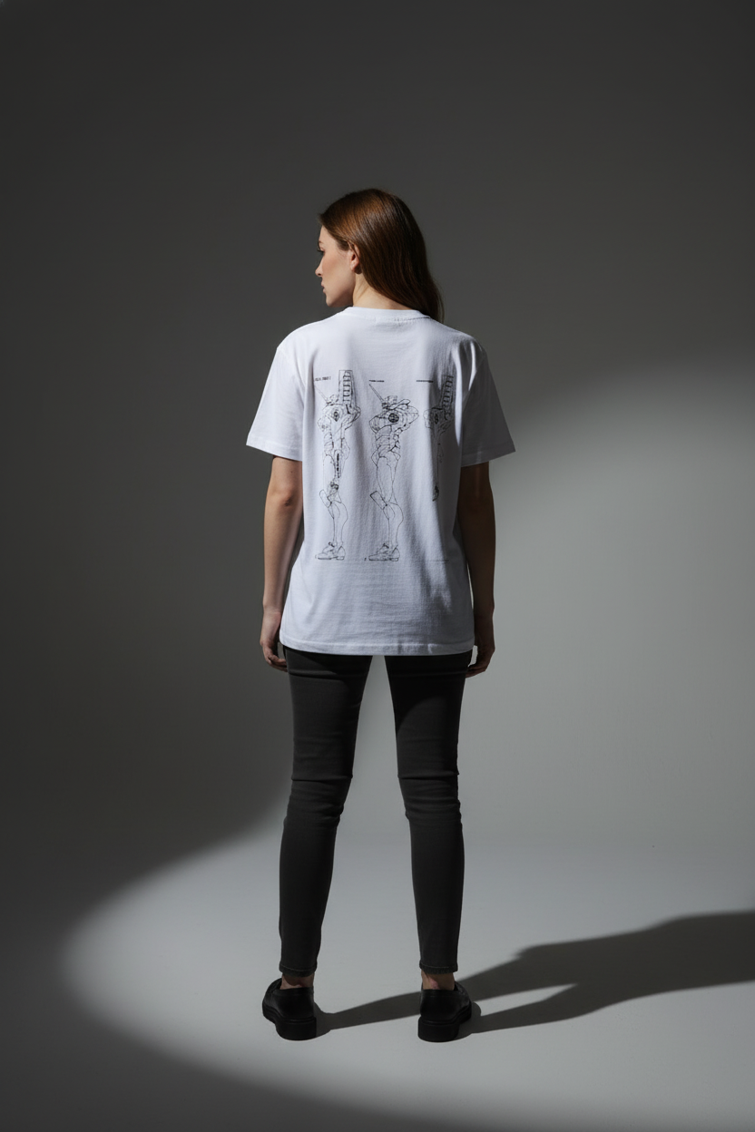 Women White Round Neck T-Shirt - 100% Cotton Bio Wash