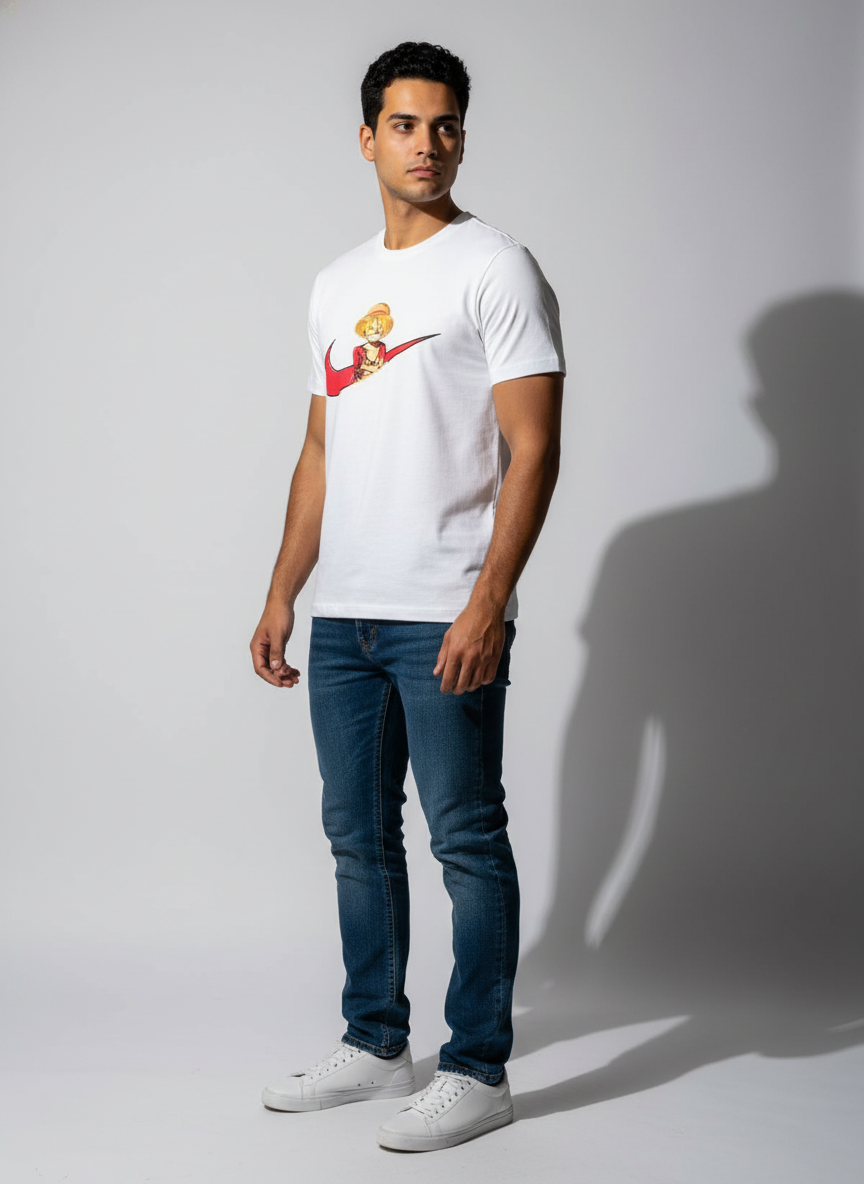 Premium White Round Neck T-Shirt - Bio Wash Cotton