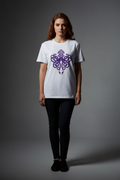 Women White Oversized T-Shirt - 100% Cotton Bio Wash Terry