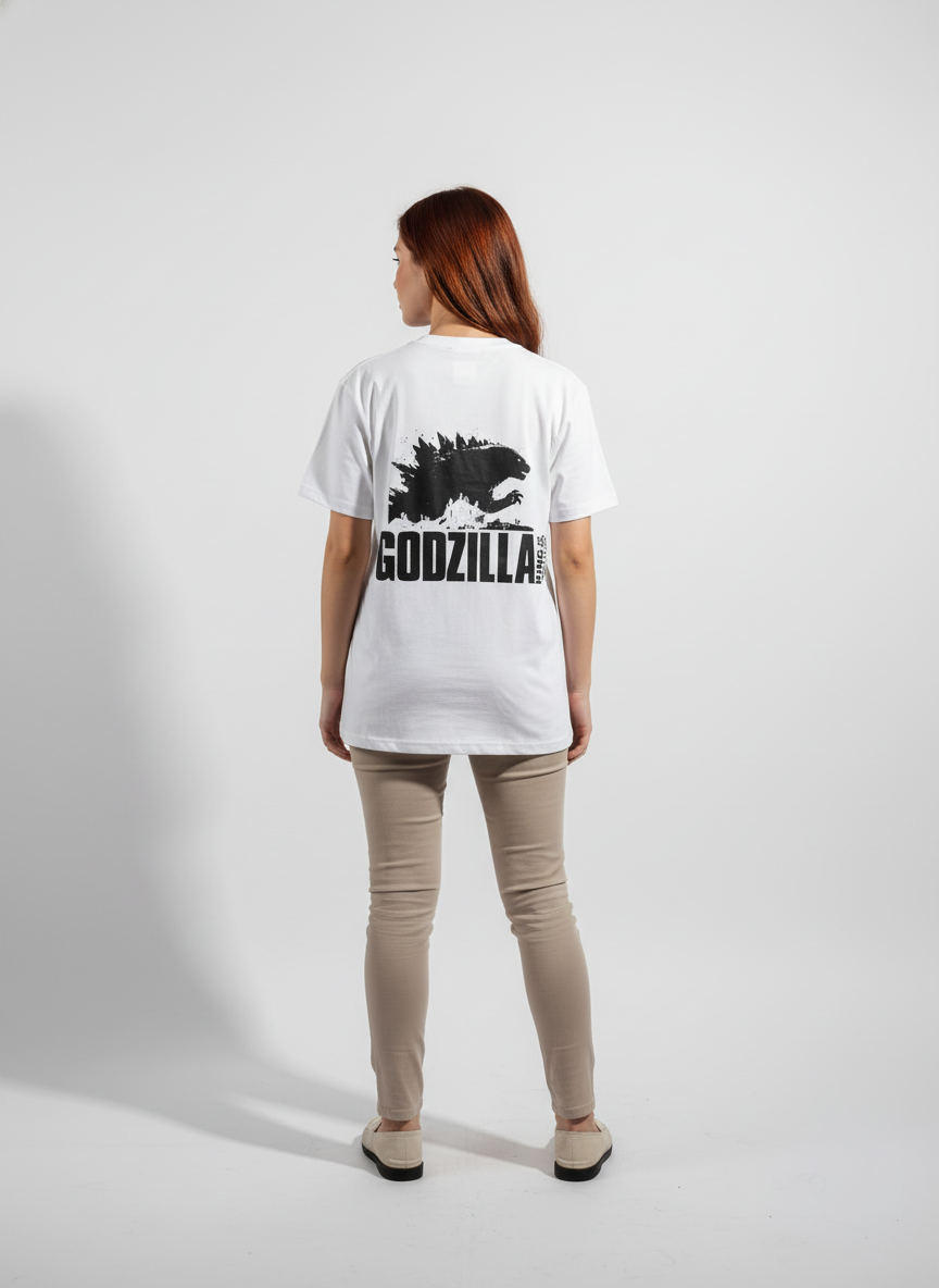 Women White Oversized T-Shirt -  100% Cotton Bio Wash Terry