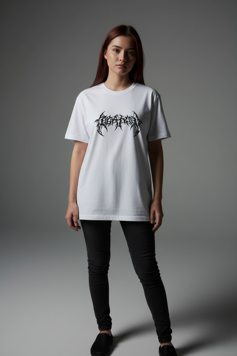 Women White Oversized T-Shirt - 100% Cotton Bio Wash Terry