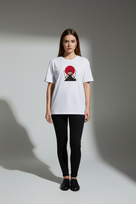 White Oversized T-Shirt - Women 100% Cotton Bio Wash Terry